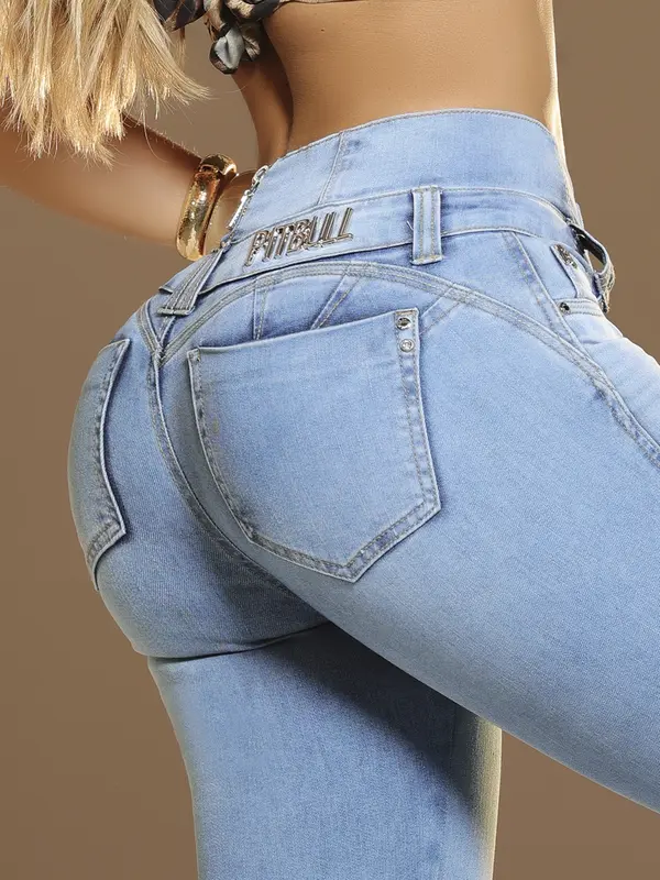 Calça Cintura Perfeita Modeladora e Refinada com Bordado Manual Pit Bull Jeans Luxo