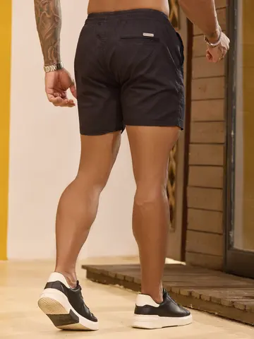 Bermuda Masculina Pit Bull Jeans Luxo Confortável e Casual com Amarração