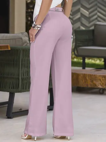 Calça Alfaiataria Elegante e Estilosa com Cinto de Strass Empório Pit Bull