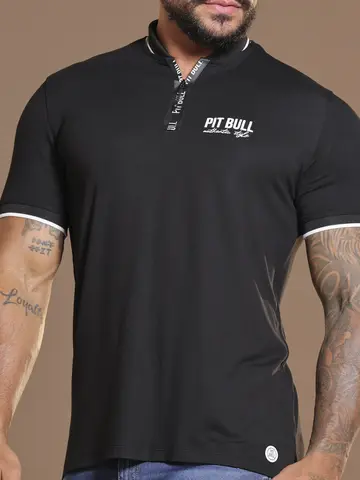 Polo Masculina Preta Sofisticada e Autêntica Pit Bull Jeans