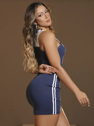 Vestido Regata Fashion e Modelador com Estampa Foil Pit Bull Jeans