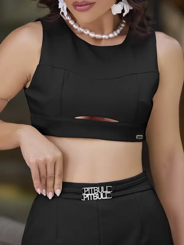 Conjunto Short e Cropped Casual e Confortável Empório Pit Bull