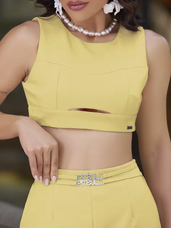 Conjunto Short e Cropped Casual e Confortável Empório Pit Bull