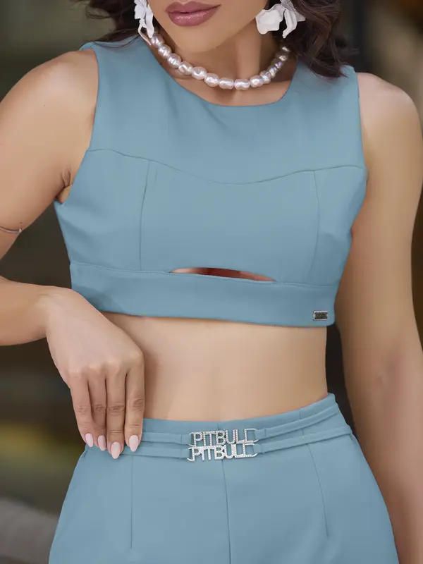 Conjunto Short e Cropped Casual e Confortável Empório Pit Bull