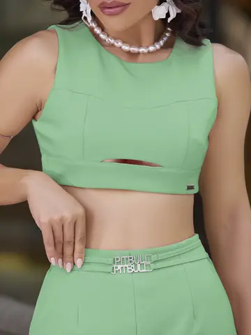 Conjunto Short e Cropped Casual e Confortável Empório Pit Bull