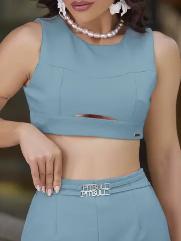 Conjunto Short e Cropped Casual e Confortável Empório Pit Bull