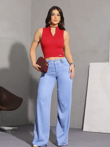 Cropped Sofisticado e Confortável com Modelagem Ajustada Pit Bull Jeans Premium