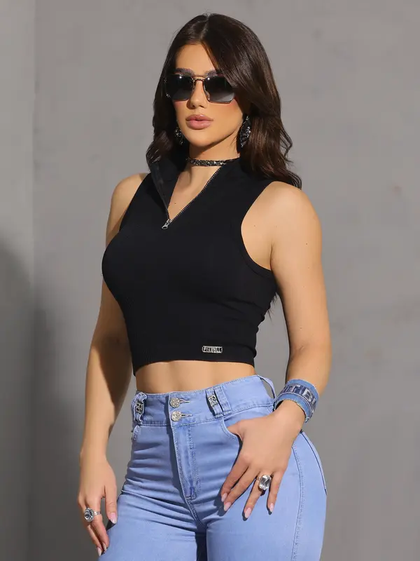 Cropped Sofisticado e Confortável com Modelagem Ajustada Pit Bull Jeans Premium