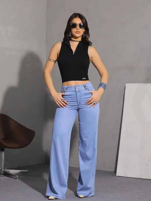 Cropped Sofisticado e Confortável com Modelagem Ajustada Pit Bull Jeans Premium