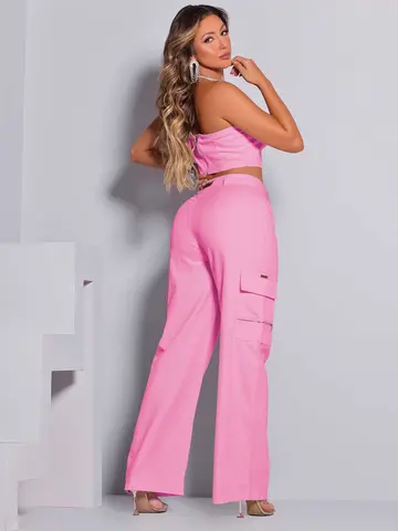 Conjunto Corset e Wide Leg Cargo