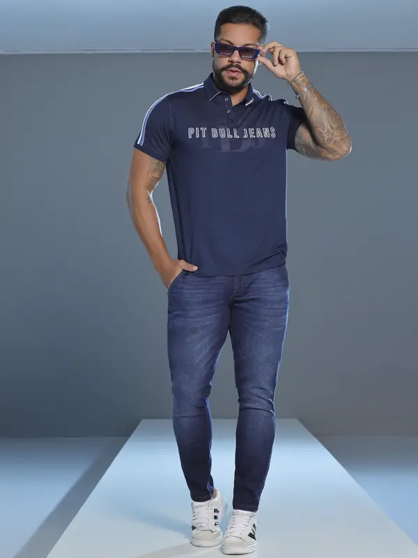 Polo Masculina Autêntica e Elegante com Logomania em Relevo Pit Bull Jeans Luxo