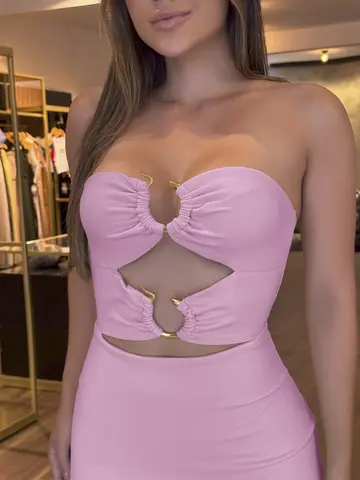 Vestido Elegante e Modelador com Decote Sexy Empório Pit Bull