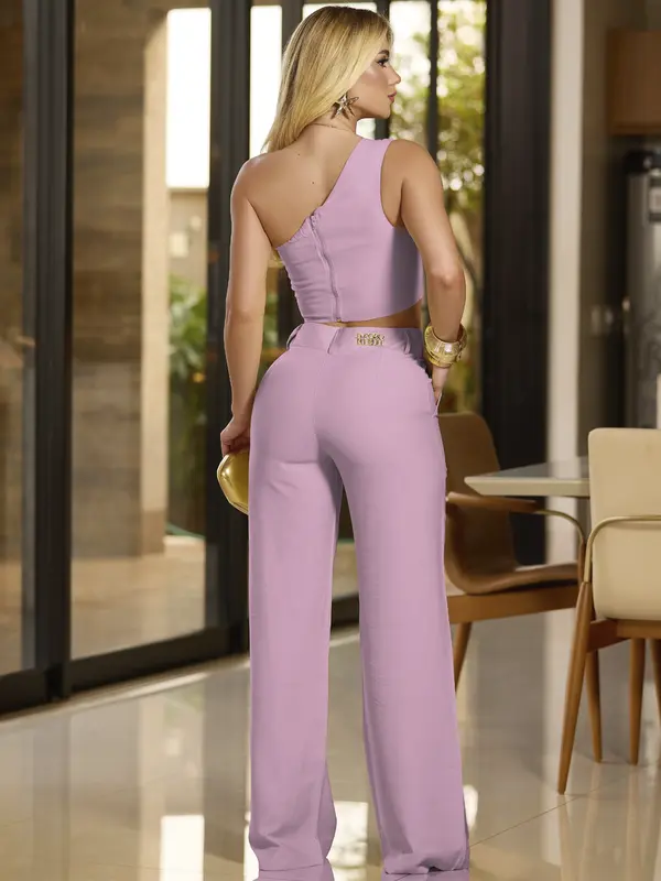 Conjunto Calça e Cropped Estiloso e Sofisitcado com Detalhes Únicos Empório Pit Bull