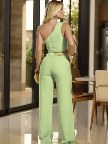 Conjunto Calça e Cropped Estiloso e Sofisitcado com Detalhes Únicos Empório Pit Bull