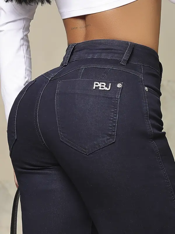 Calça Wide Leg Jeans Escuro Confortável e Estilosa Pit Bull Jeans Premium