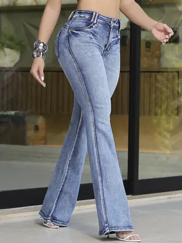 Calça Flare Pit Bull Jeans Confortável e Refinada com Caimento Ajustado