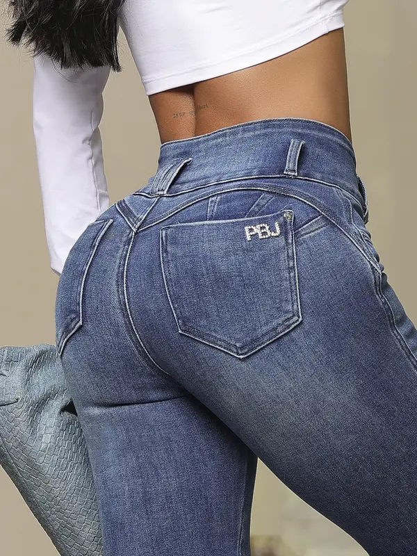 Calça Skinny Cintura Alta com Cós Largo Casual e Confortável Pit Bull Jeans