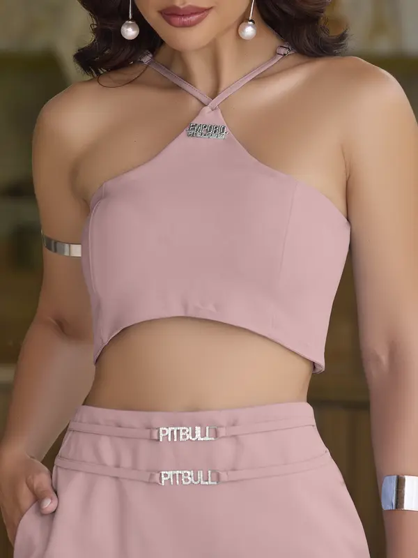 Conjunto Saia e Cropped Casual com Detalhes Únicos Empório Pit Bull