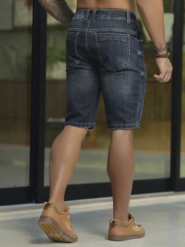 Bermuda Masculina Pit Bull Jeans Luxo Autêntica e Sofisticada com Detalhes em Puídos