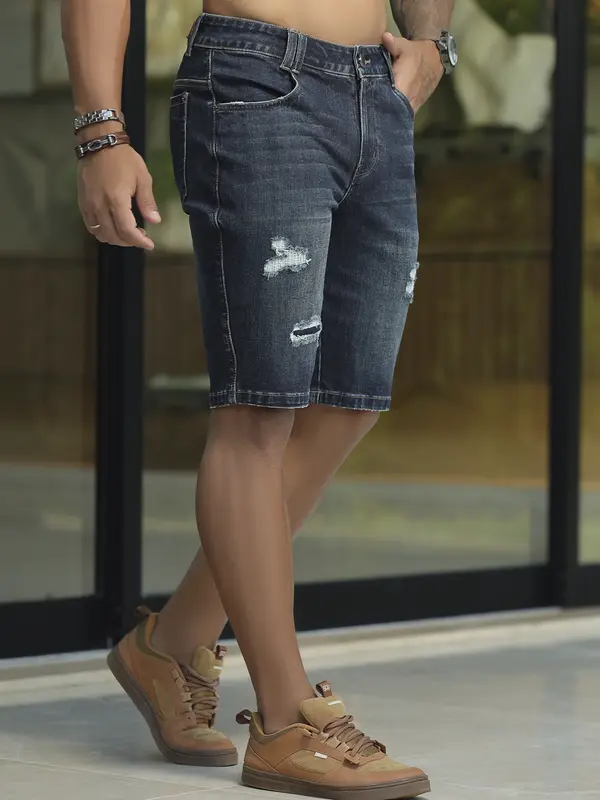 Bermuda Masculina Pit Bull Jeans Luxo Autêntica e Sofisticada com Detalhes em Puídos