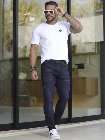 Calça Masculina Pit Bull Premium Luxo Estilosa e Casual com Lavado Escuro