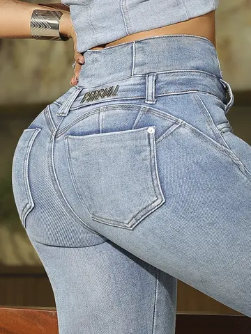 Calça Cintura Perfeita Modeladora e Sofisticada com Lavado Médio Pit Bull Jeans