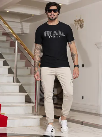Calça Jogger Masculina Pit Bull Jeans Luxo Confortável e Estilosa com Bolsos Cargo