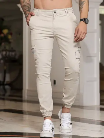 Calça Jogger Masculina Pit Bull Jeans Luxo Confortável e Estilosa com Bolsos Cargo