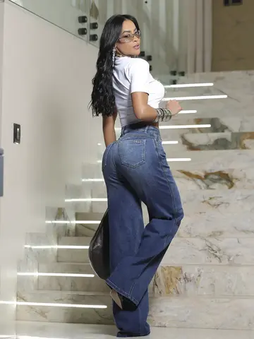 Calça Wide Leg Confortável e Estilosa Pit Bull Jeans Premium com Caimento Elegante