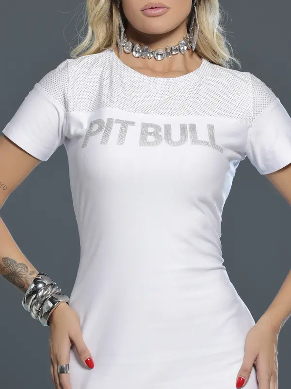Vestido T-Shirt Estiloso e Confortável com Estampa Brilhosa Pit Bull Jeans Luxo