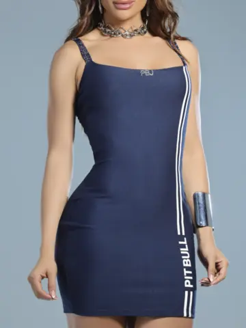 Vestido Regata Estiloso com Elástico e Detalhes Únicos Pit Bull Jeans
