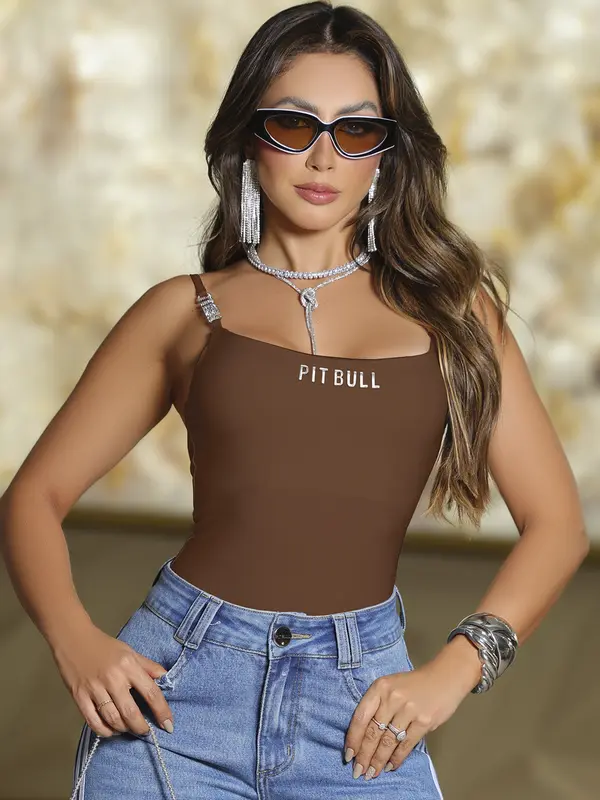 Body Estiloso e Sofisticado com Enfeite nas Alças Pit Bull Jeans