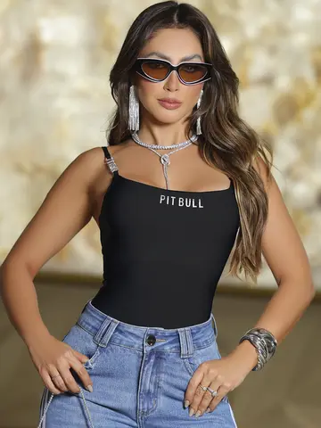 Body Estiloso e Sofisticado com Enfeite nas Alças Pit Bull Jeans