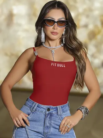 Body Estiloso e Sofisticado com Enfeite nas Alças Pit Bull Jeans