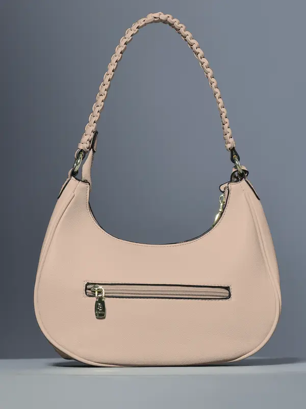 Bolsa Baguete Elegante com Alça Trançada e Zíper Dourado Pit Bull Jeans Luxo