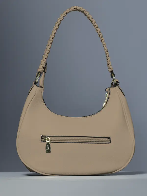 Bolsa Baguete Elegante com Alça Trançada e Zíper Dourado Pit Bull Jeans Luxo