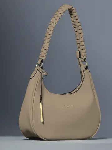 Bolsa Baguete Elegante com Alça Trançada e Zíper Dourado Pit Bull Jeans Luxo