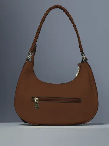 Bolsa Baguete Elegante com Alça Trançada e Zíper Dourado Pit Bull Jeans Luxo
