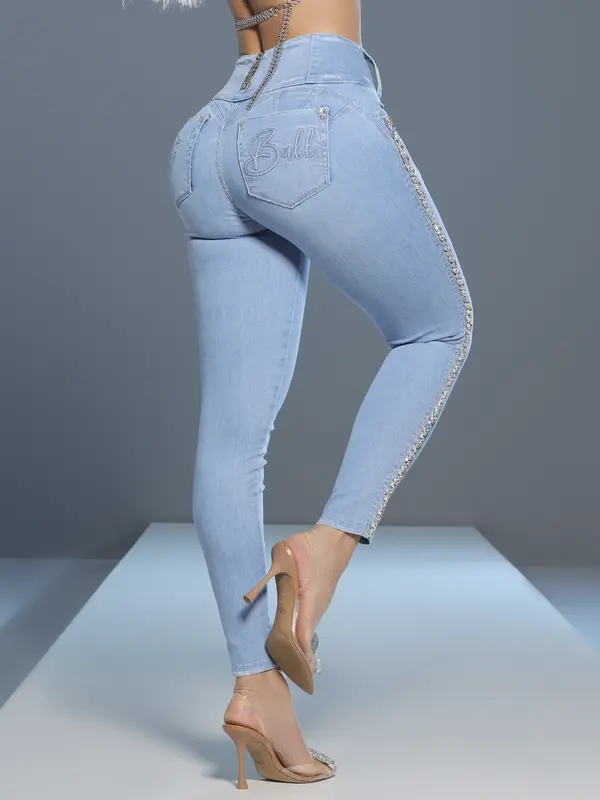 Calça Cintura Perfeita Modeladora e Estilosa com Detalhes Laterais Pit Bull Jeans Luxo