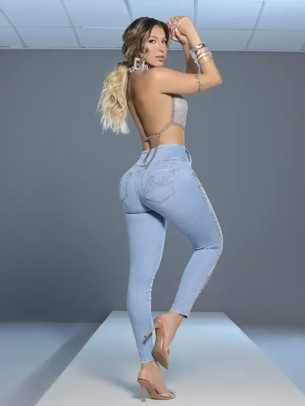 Calça Cintura Perfeita Modeladora e Estilosa com Detalhes Laterais Pit Bull Jeans Luxo