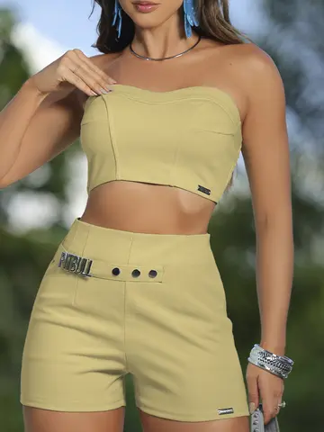 Conjunto Short e Top Empório Pit Bull Delicado e Sofisticado com Detalhes Únicos