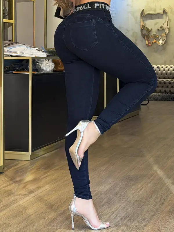 Calça Skinny Cós Largo Modeladora e Confortável com Elástico Pit Bull Jeans