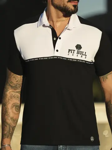 Polo Masculina Autêntica e Estilosa com Estampa em Relevo Pit Bull Jeans Luxo