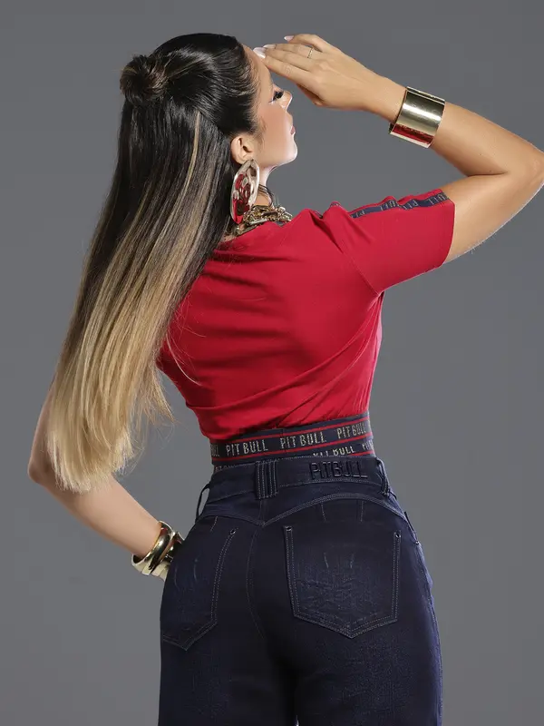 Cropped Sofisticado e Elegante com Elástico Personalizado Pit Bull Jeans