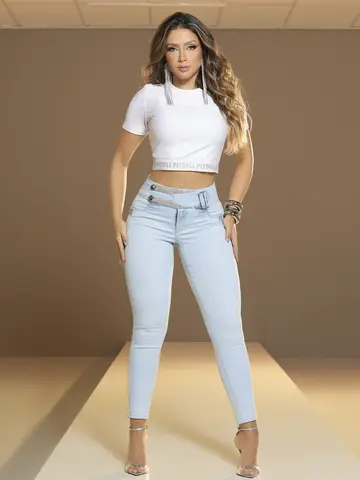 Calça Skinny Pit Bull Jeans Luxo Modeladora e Elegante com Detalhes Únicos