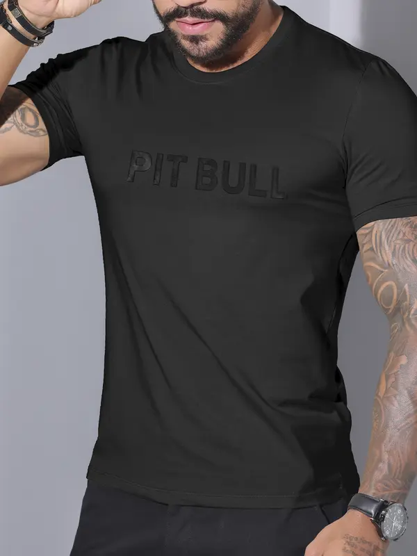 Camiseta Gola O Casual e Sofisticada com Estampa Metalizada Pit Bull Jeans