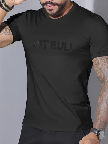 Camiseta Gola O Casual e Sofisticada com Estampa Metalizada Pit Bull Jeans