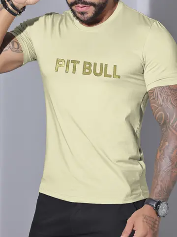 Camiseta Gola O Casual e Sofisticada com Estampa Metalizada Pit Bull Jeans