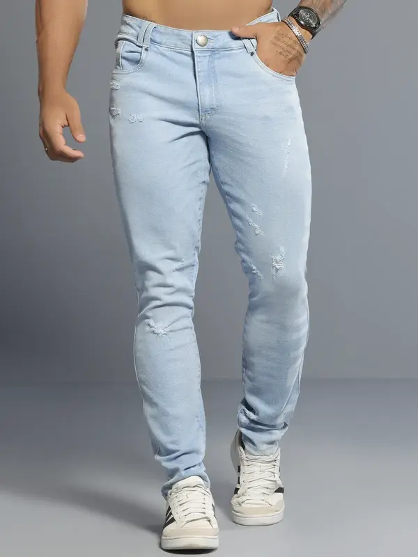 Calça Masculina Confortável e Versátil com Logomania Lateral Pit Bull Jeans Luxo