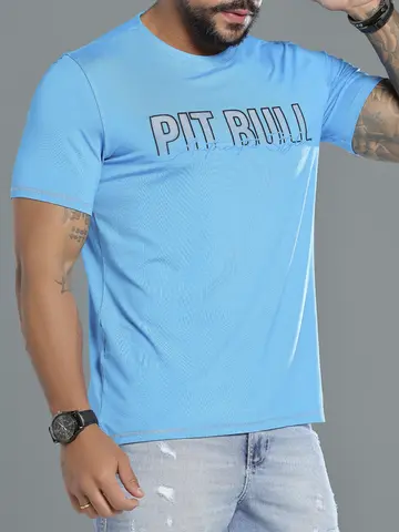 Camiseta Masculina Autêntica e Estilosa com Estampa em Relevo Pit Bull Jeans Luxo